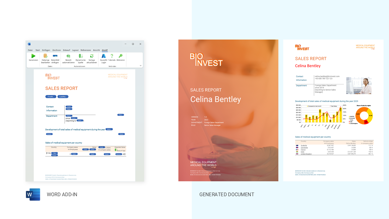 Design your templates in Microsoft Word with the dox42 Word Add-In